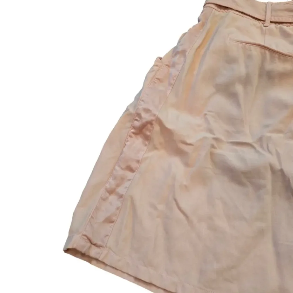 Rebecca Taylor pale Pink Silk Blend Super Soft Belted Pleated Skirt Size 8‎